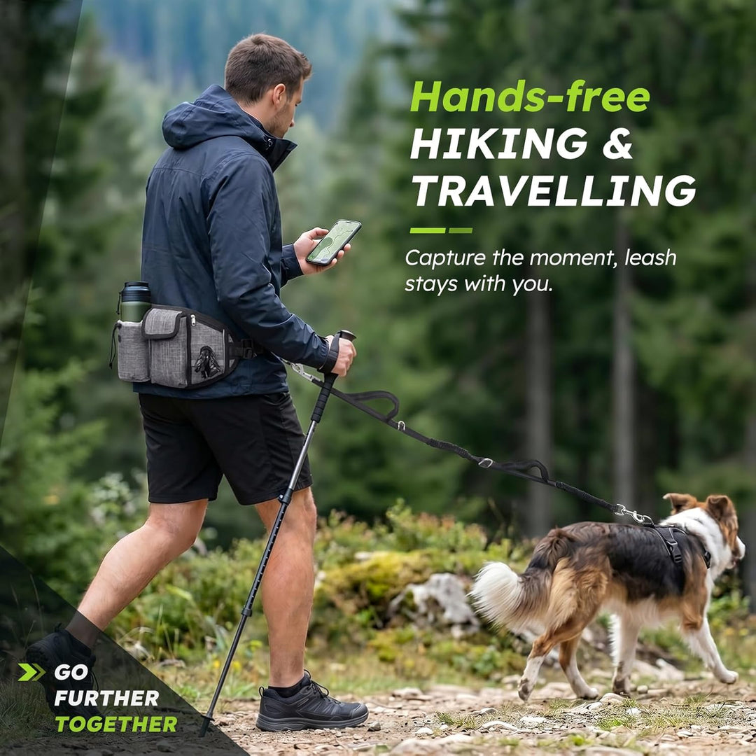 Pecute Joggingleine Hunde mit Bauchgurt, Laufgürtel Hundleine für Grosse und Mittelgrosse Hunde, Lei