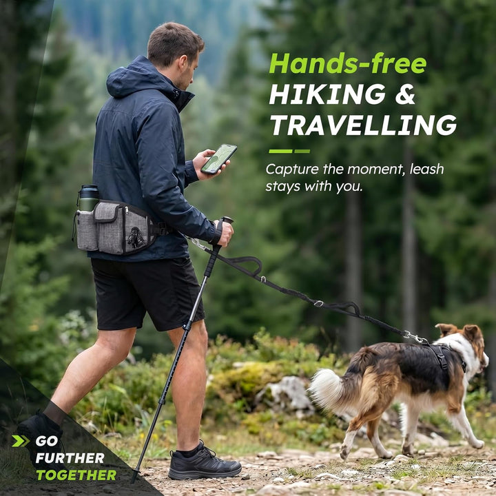 Pecute Joggingleine Hunde mit Bauchgurt, Laufgürtel Hundleine für Grosse und Mittelgrosse Hunde, Lei