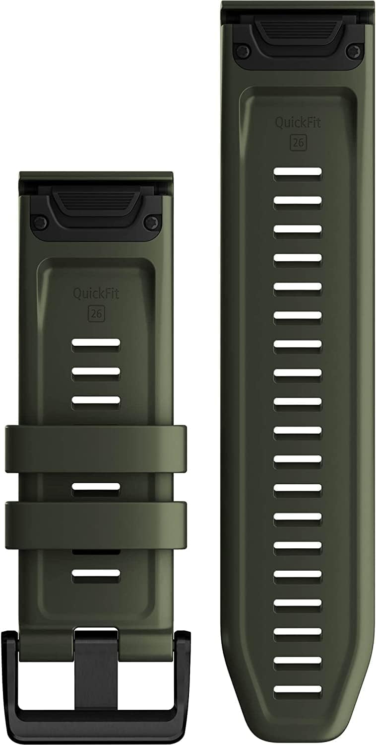 Garmin Quickfit Armband, 26mm, Silikon, Moosgrün, passend für Fenix 5X/6X/7X Serie, Enduro 1/2, Tact