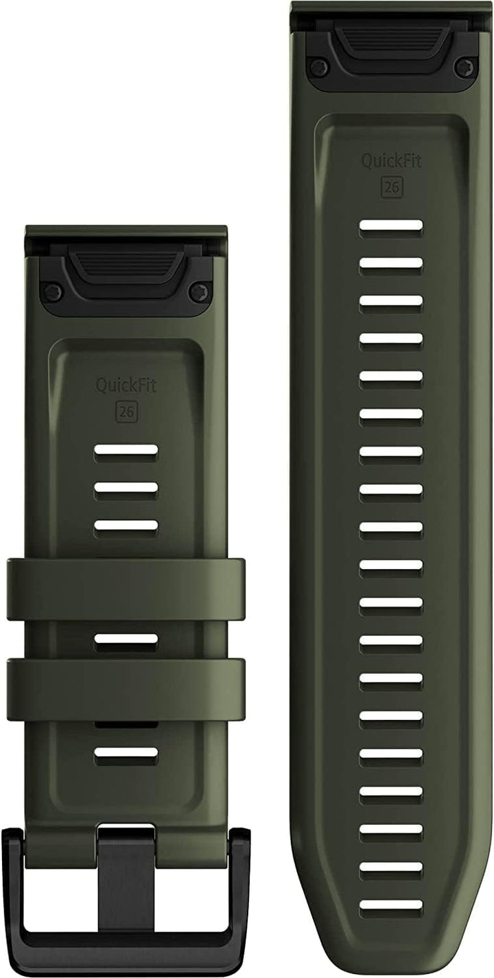 Garmin Quickfit Armband, 26mm, Silikon, Moosgrün, passend für Fenix 5X/6X/7X Serie, Enduro 1/2, Tact