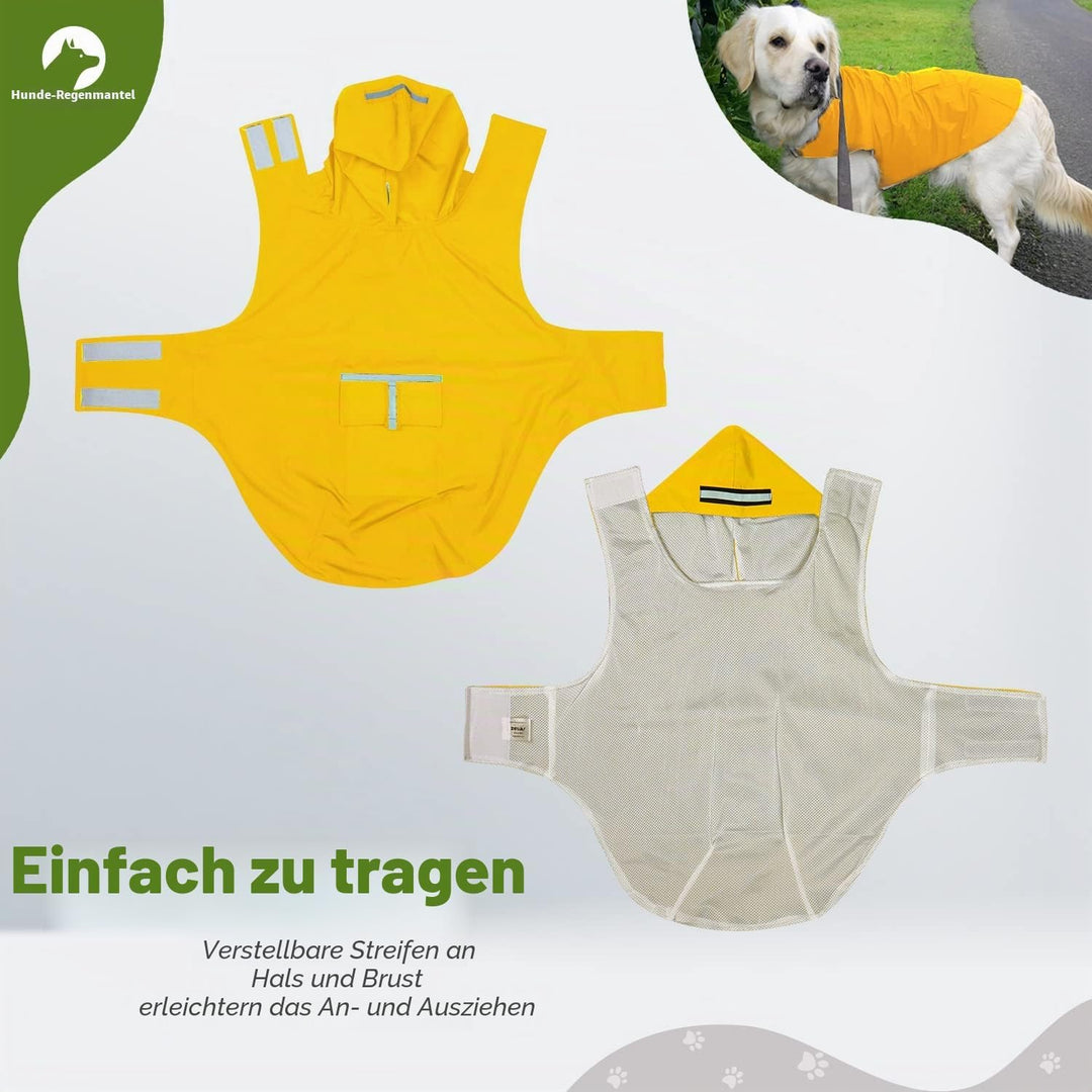 Zellar Hunderegenmantel mit Kapuze & Kragenloch & Sicheren Reflektierenden Streifen, Ultraleichte At