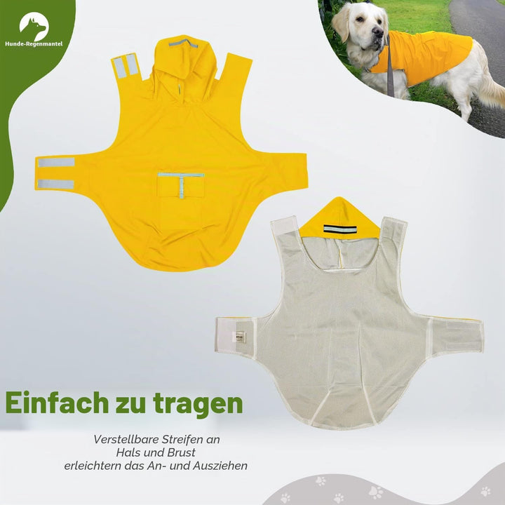 Zellar Hunderegenmantel mit Kapuze & Kragenloch & Sicheren Reflektierenden Streifen, Ultraleichte At