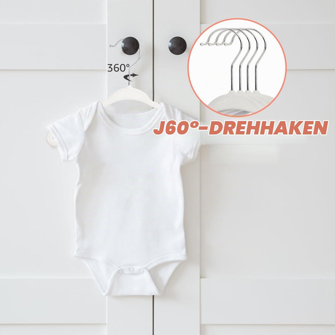 MangoKit 30 Stück Anti-Rutsch-Kinder-Kleiderbügel aus Samt, Ultra-schlanke, platzsparende Baby-Kleid