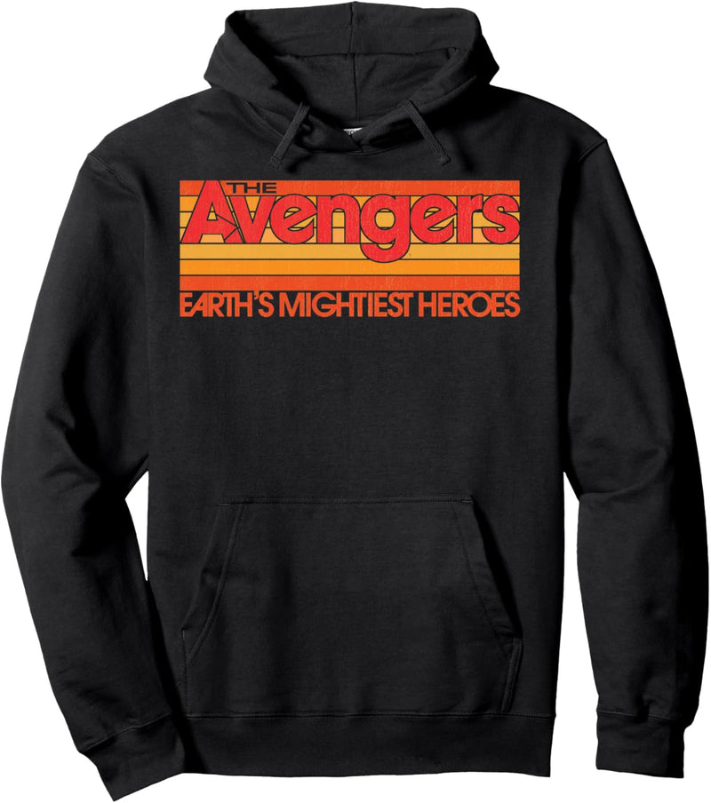 Marvel The Avengers Retro Striped Text Logo Pullover Hoodie