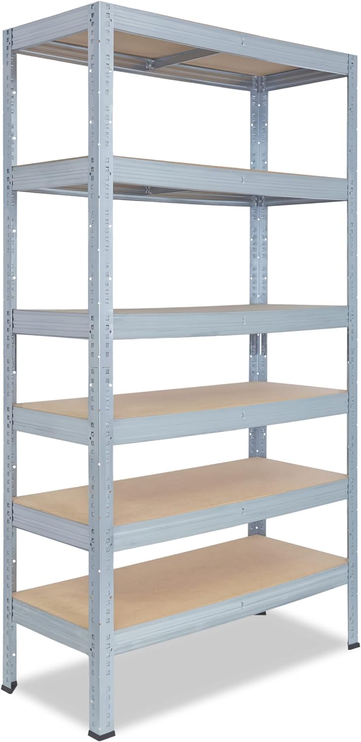 shelfplaza® 200x60x30cm Profi Schwerlastregal verzinkt/Metallregal mit 6 Böden à 166kg Tragkraft/Kel