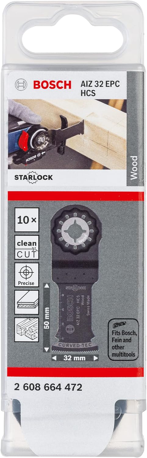 Bosch Professional 10x HCS Tauchsägeblatt AIZ 32 EPC (für Weichholz, 50 x 32 mm, Zubehör Multifunkti