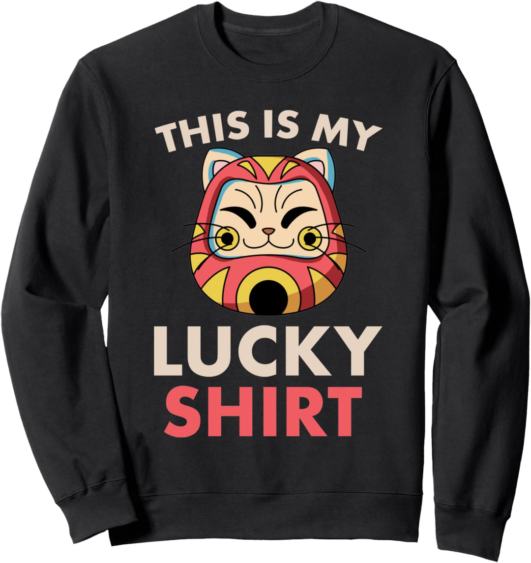 Maneki Neko Cat My Glückshemd Japanisch Daruma Doll Kawaii Sweatshirt