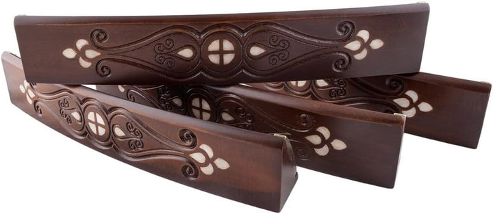 Helena Wood Art, Handgefertigtes Oval Rummy Set aus Holz inklusive Tasche, Okey Takimi, 100% Holz, L
