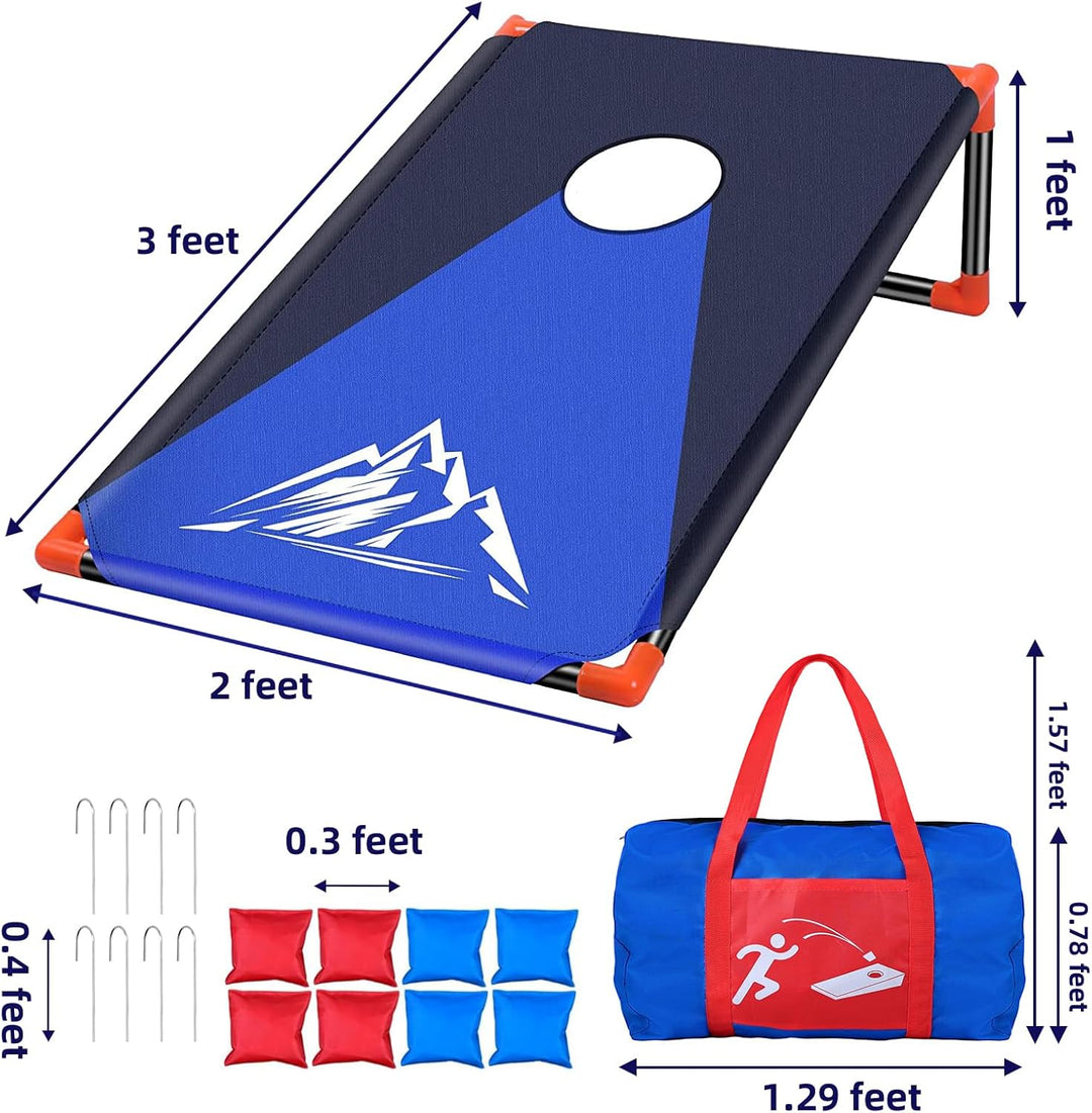 NZQXJXZ Cornhole Spiel Outdoor für Erwachsene, Tragbar Cornhole Toss Set mit 8 Cornhole Säckchen und