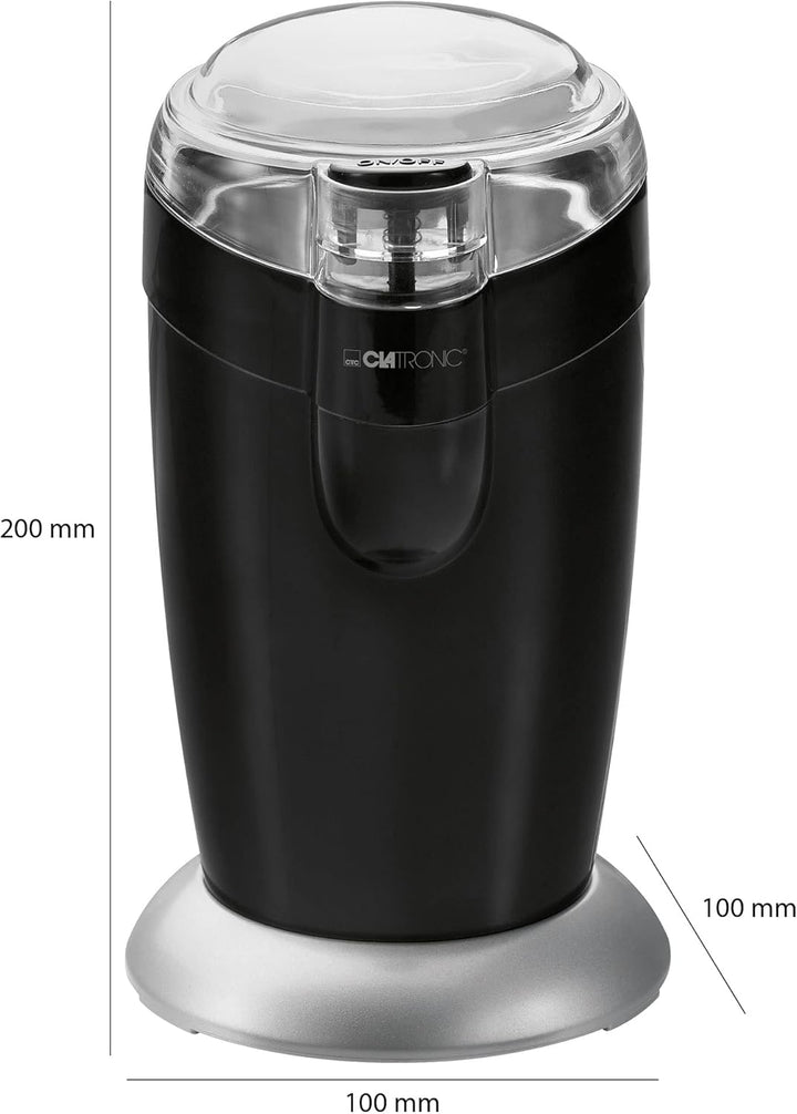 Clatronic® elektrische Kaffeemühle | Edelstahlschlagmesser | Fassungsvermögen 40 Gramm | 120 Watt Mo