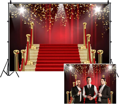 Renaiss 3.5x2.5m Roter Teppich Mit Spotlight Podium Event Fotografie Hintergrund Kinder Erwachsene Z