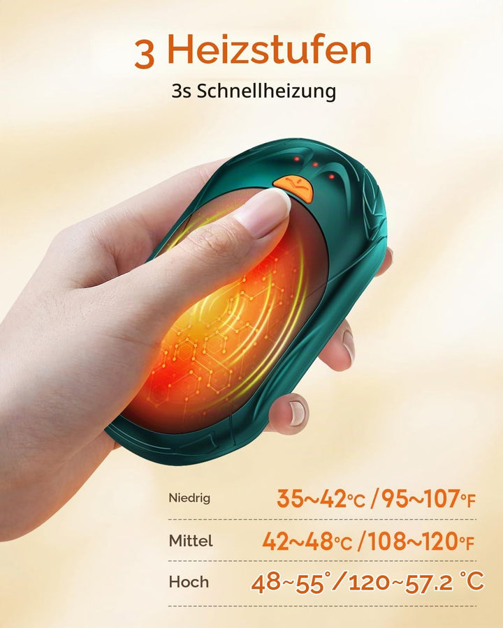 BOSONER Handwärmer Elektrisch Taschenwärmer Wiederaufladbar: 2er-Set 6000mAh Elektrischer Handwärmer