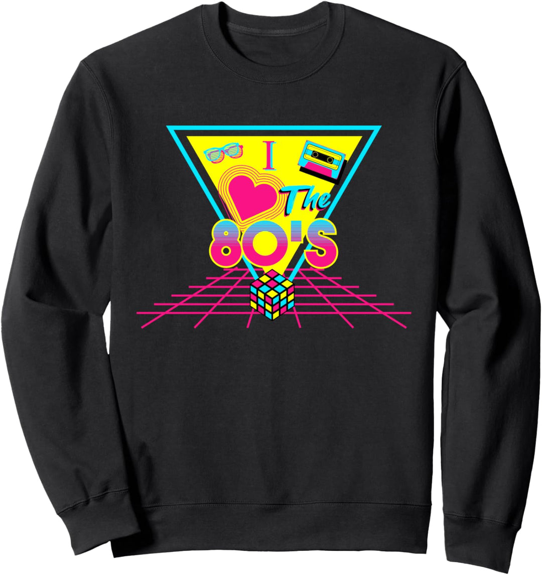 Ich liebe den Retro Decade Throwback der 80er 80er Jahre Sweatshirt