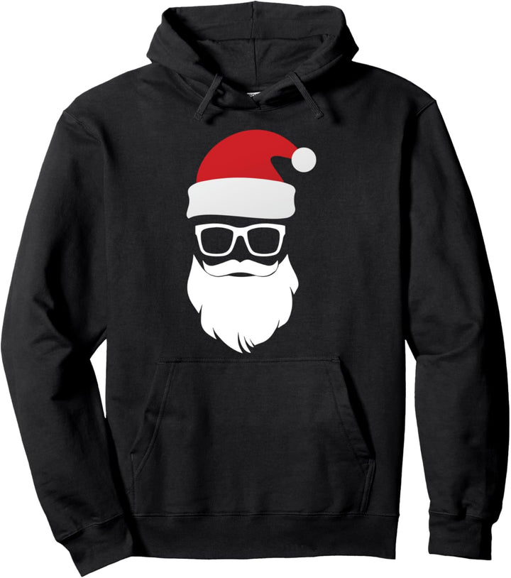 Weihnachtsmütze Mütze Sonnenbrille Bart Santa Weihnachtsmann Pullover Hoodie
