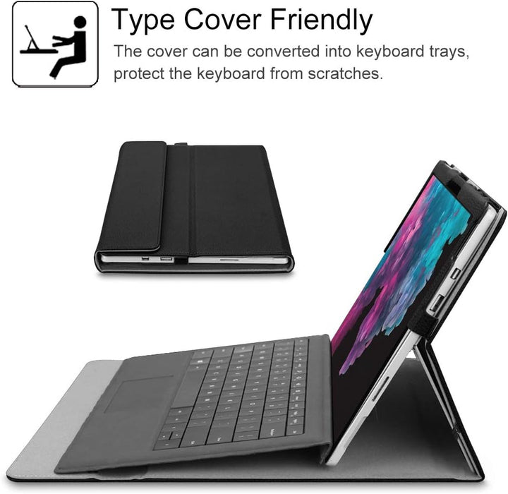 FINTIE Hülle für Microsoft Surface Pro 7+/ 7/6/ 5/4/ 3 Tablet 12.3 Zoll - Multi-Sichtwinkel Hochwert