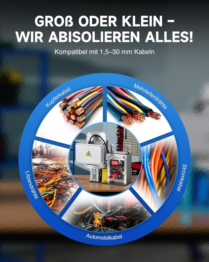 CREWORKS 180 W Elektrische Abisoliermaschine von 1,5-30 mm Mit 5 Verstellbaren Kanälen, Geschwindigk
