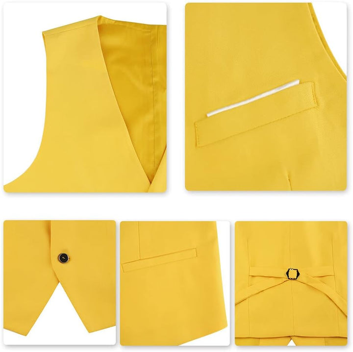 Allthemen Anzug Herren Slim Fit 3 Teilig Anzüge Modern Herrenanzug 3-Teilig Sakko Hose Weste für Bus