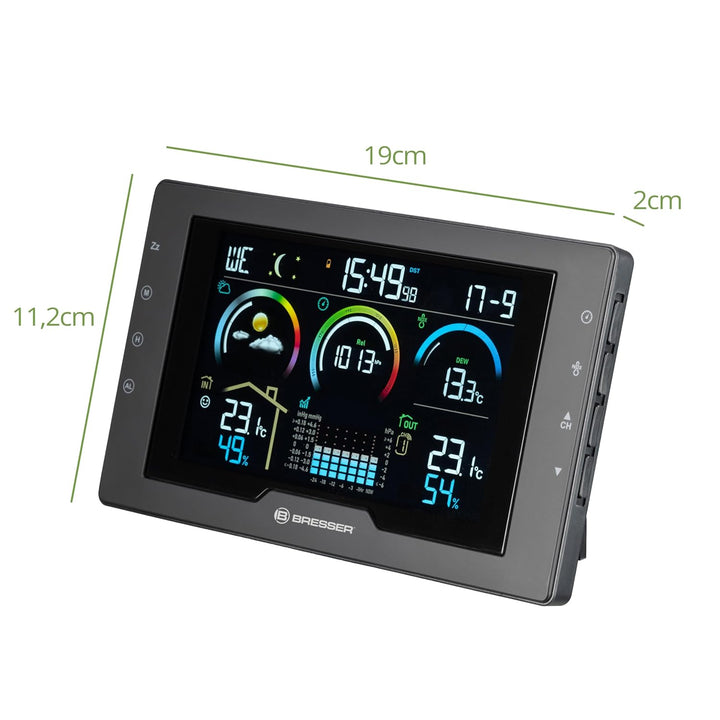Bresser Funkwetterstation mit Aussensensor, 5,7" Display, Wettervorhersage, Luftdruck, Hitzeindex, T