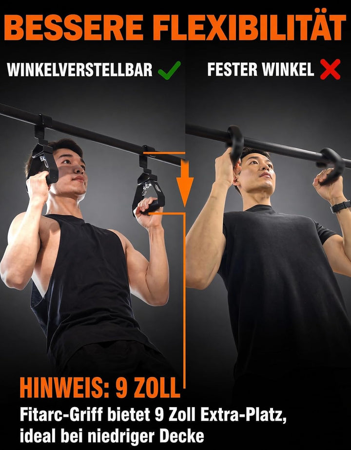 Fitarc Verbesserter 12-stufiger Griff, Einstellgriff, 2 Stück, LAT-Pulldown-Aufsätze, Rudergriff, Kl