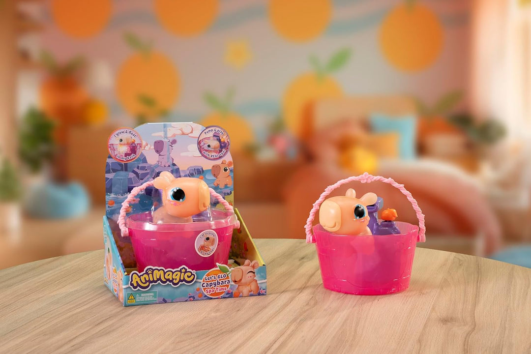 Animagic Let's Glo Capybara - SPA TIME, Spielzeug ab 4 Jahren, sensorisches Kinderspielzeug mit Aqua