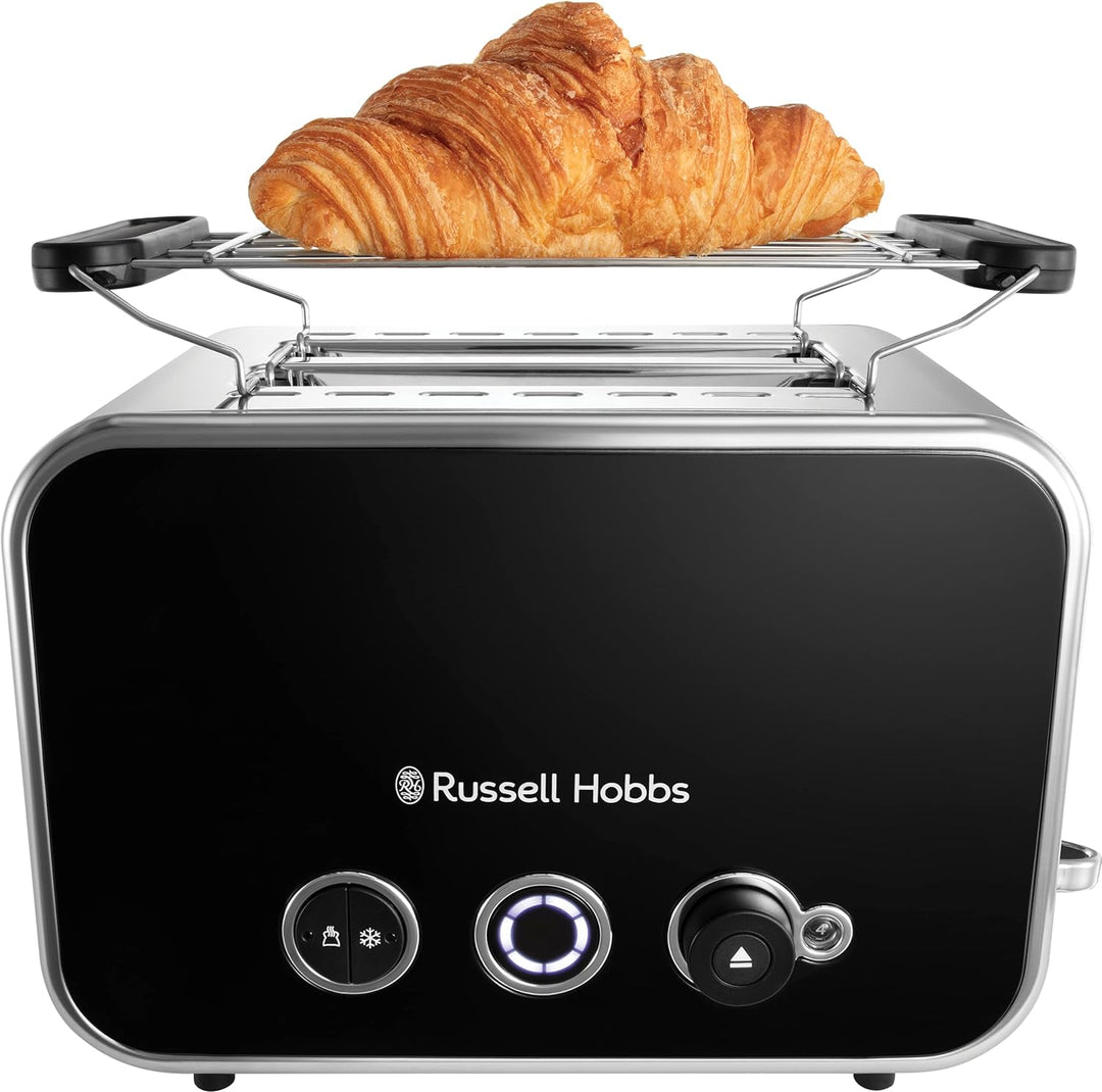 Russell Hobbs Toaster [für 2 Scheiben] Distinctions Edelstahl Schwarz (extra breite Toastschlitze, i