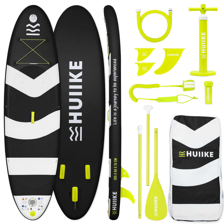 HUIIKE Stand Up Paddling Board mit Zubehör, Paddel, Finnen, Pumpe. Paddle Sup Board Aufblasbar Hohe