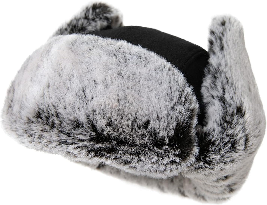 Comhats Winter Trapper-Hut Kunstleder Aviator Pilotenmütze Herren Damen Warm Gefütterte Kunstpelz-Hu