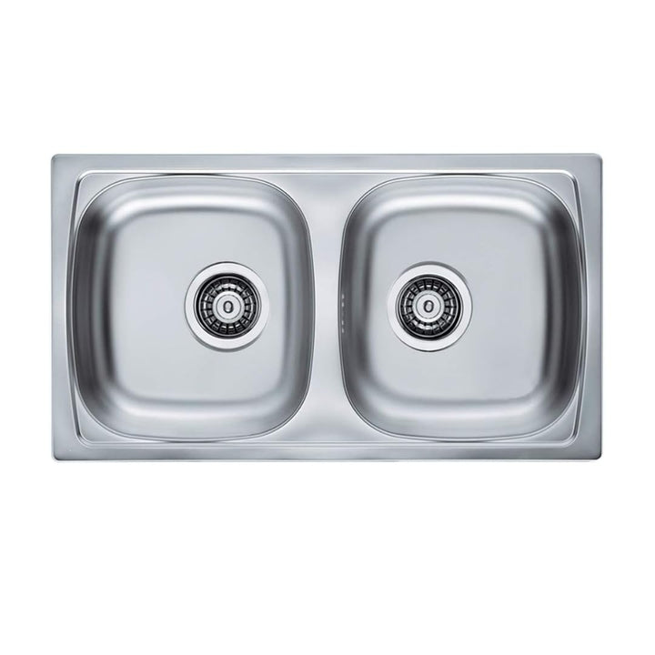 VBChome: Doppelbecken Einbauspüle 780 x 435 mm Camping Küchenspüle - Satinstruktur Alveus Basic 160