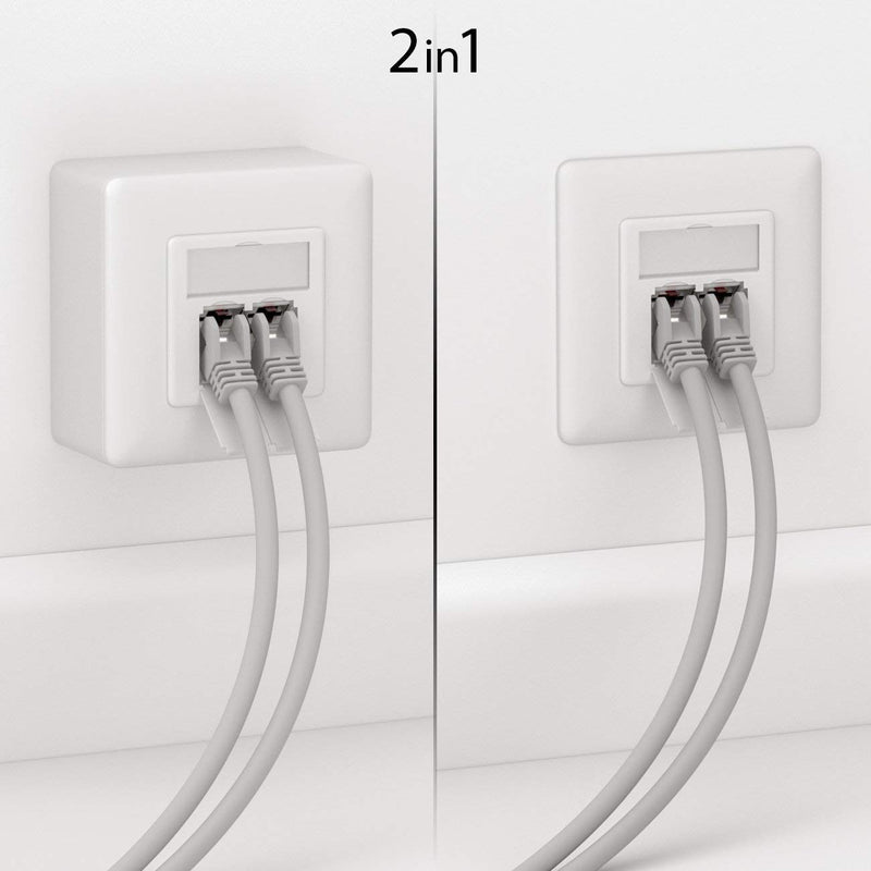 deleyCON 4x CAT 6a Universal Netzwerkdose - 2x RJ45 Port - Geschirmt - Aufputz oder Unterputz - 10 G