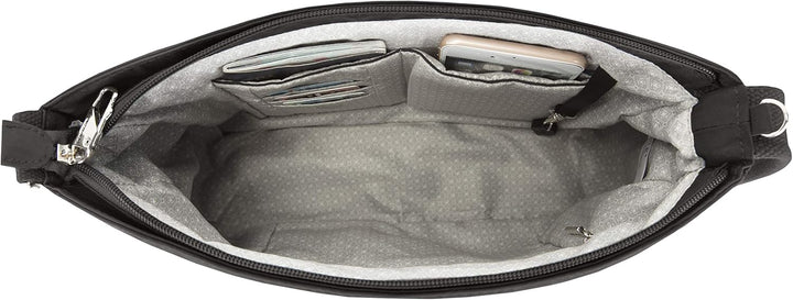 Travelon Unisex Essentials Anti-Diebstahl aufgesetzte Tasche Crossbody-Tasche Patch Crossbody Schwar