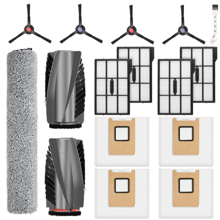 16 Stück Zubehörset für eufy E25 / E28 Omni Saugroboter mit 1 Paar Hauptbürsten, 4 Staubbeutel, 1 Wi