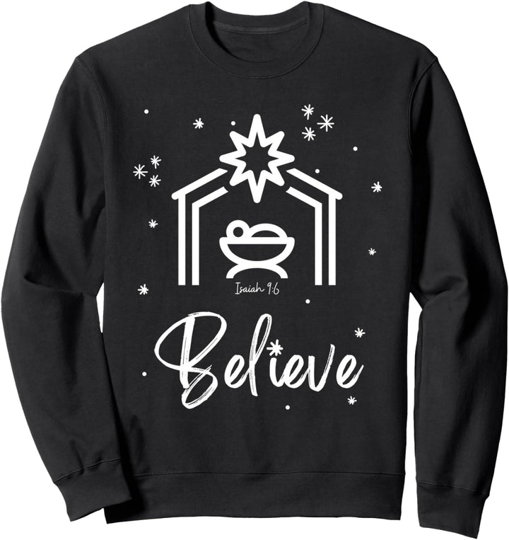 Christliche Familie Weihnachten Shirts | Krippe, Believe Sweatshirt