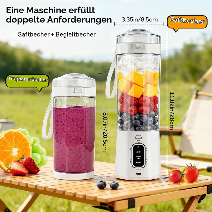 MIAOKE Tragbarer Smoothie-Mixer, 700 ml, wiederaufladbarer Mixer, mit Automatik- und Pulsfunktion, m