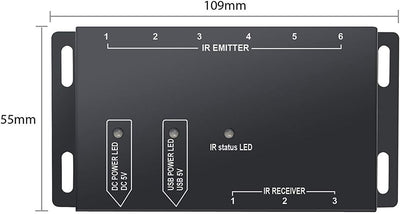 Nicoone IR Repeater System Infrarot Fernbedienung Extender Versteckte IR-System Kit 6 Strahler & 1 E