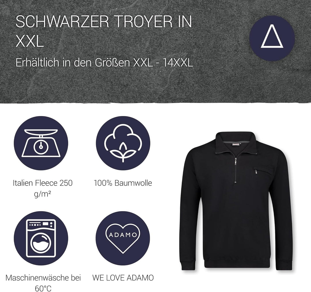 ADAMO Troyer in dunkelblau bis Übergrösse 14XL 7XL Grosse Grössen Schwarz, 7XL Große Grö&#
