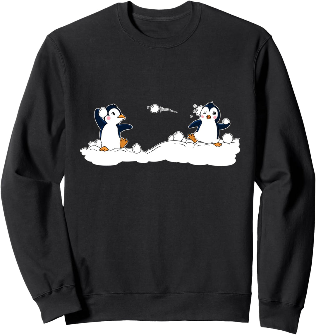 Süsser Pinguin Schneeball Kampf Pinguine Geschenk Sweatshirt