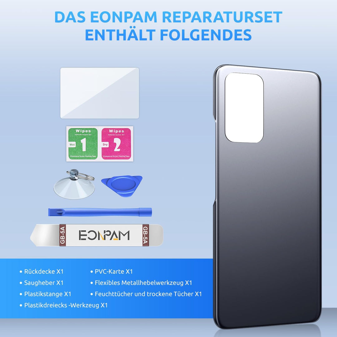 Eonpam Akkudeckel für Xiaomi Redmi Note 10 Pro Rückseite Glas Original Backcover Back Glas Ersatz mi