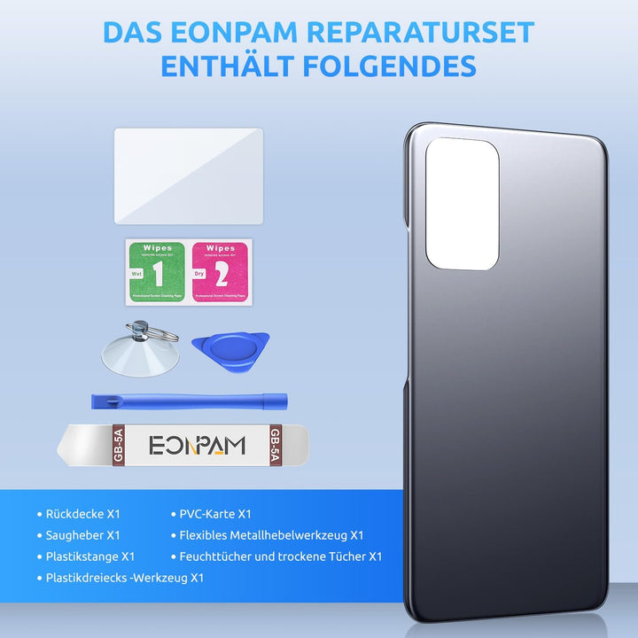Eonpam Akkudeckel für Xiaomi Redmi Note 10 Pro Rückseite Glas Original Backcover Back Glas Ersatz mi