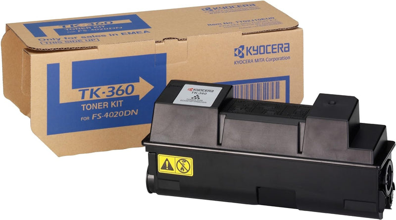 Kyocera TK-360 Toner Schwarz. Original Tonerkartusche 1T02J20EUC. Kompatibel für ECOSYS FS-4020DN