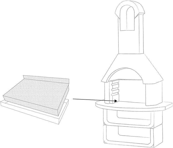 Aschekasten mit Kohlerost 40x30 cm zum Grillen, 40x30