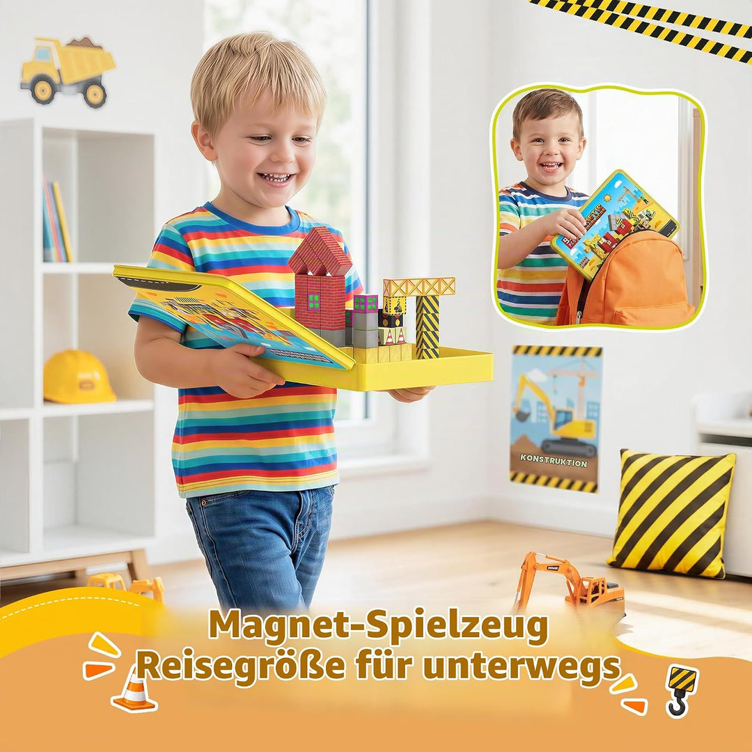 iKidiki Mini Magnetische Bausteine Reiseset 99 PCS, Reisespiele Kinder | Geschenk Junge 3-8 Jahre Be