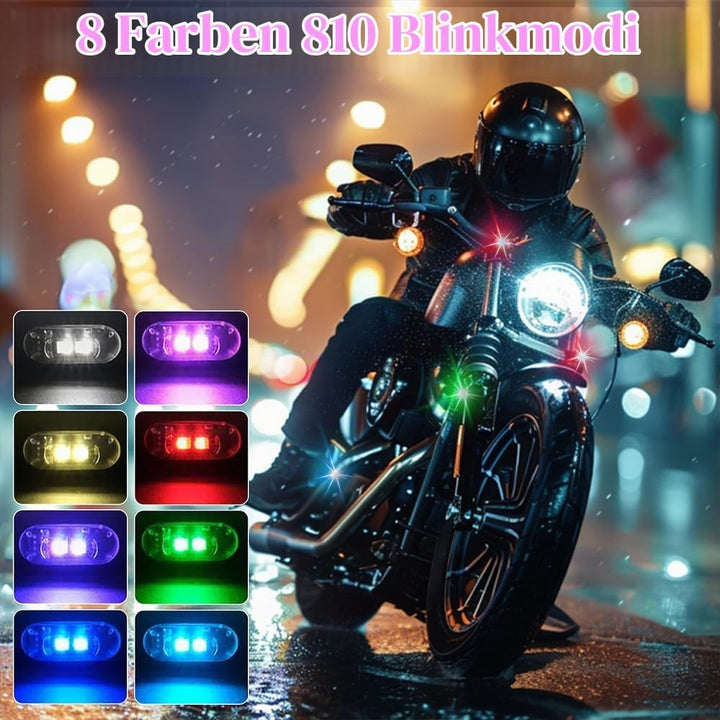 10 Stück Kabellose LED Lichter, 8 Farben Wasserdicht Blitzlicht mit Fernbedienung, USB-Aufladung Ant