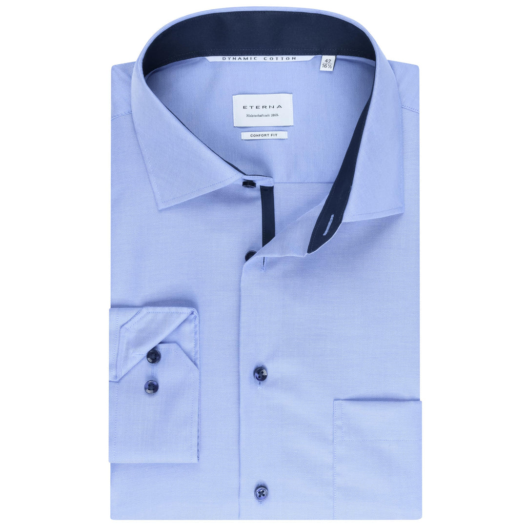 ETERNA Hemd Langarm | Comfort Fit | Bügelfrei, Knitterfrei | 100% Baumwolle 44 ´blau-14´, 44 ´blau-1
