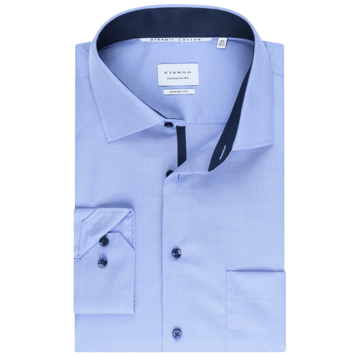 ETERNA Hemd Langarm | Comfort Fit | Bügelfrei, Knitterfrei | 100% Baumwolle 44 ´blau-14´, 44 ´blau-1