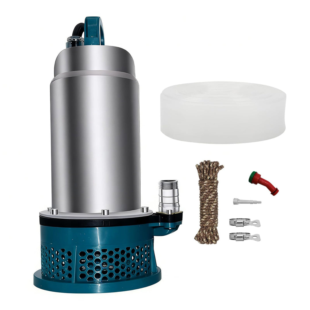 Tauchpumpe kompatibel mit Makita 18V Akku, Kabellose Wasserpumpe mit 5m Verbindungskabel, Förderhöhe