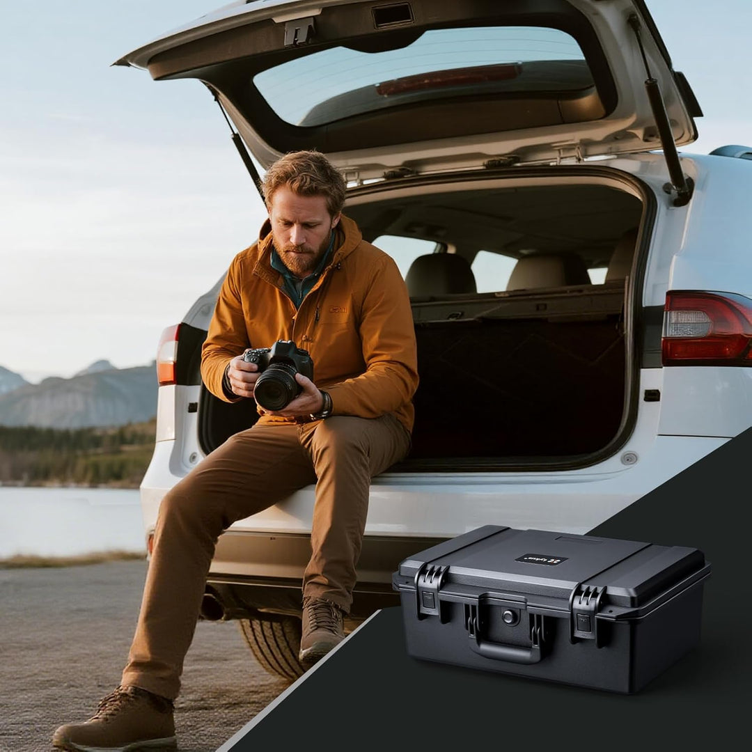 Lykus PVC2 Wasserdicht Koffer Tasche Case mit Gepolsterten Trennwänden für Kameras, Objektive, Klein