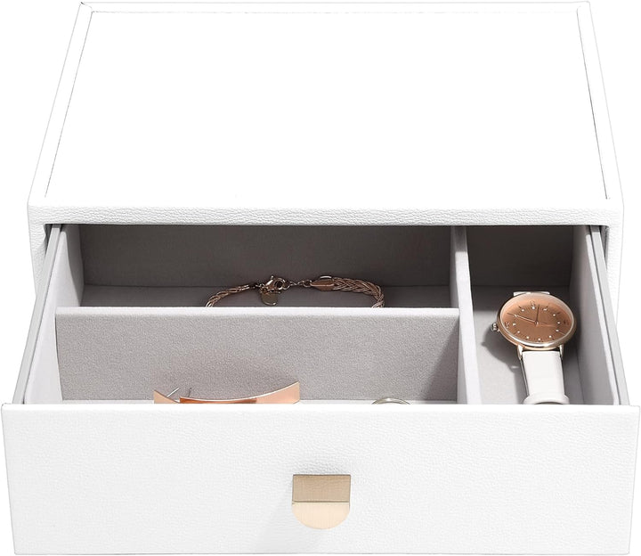 Stackers Pebble White Classic Accessory Drawer Layer, White