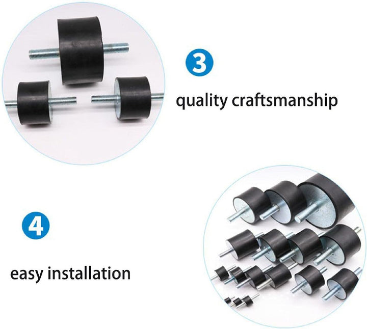 2 STÜCKE VV Typ 60 mm x 40 mm x M12 Gummi Vibration Anti-Vibrations-Isolator Halterungen Stossdämpfe