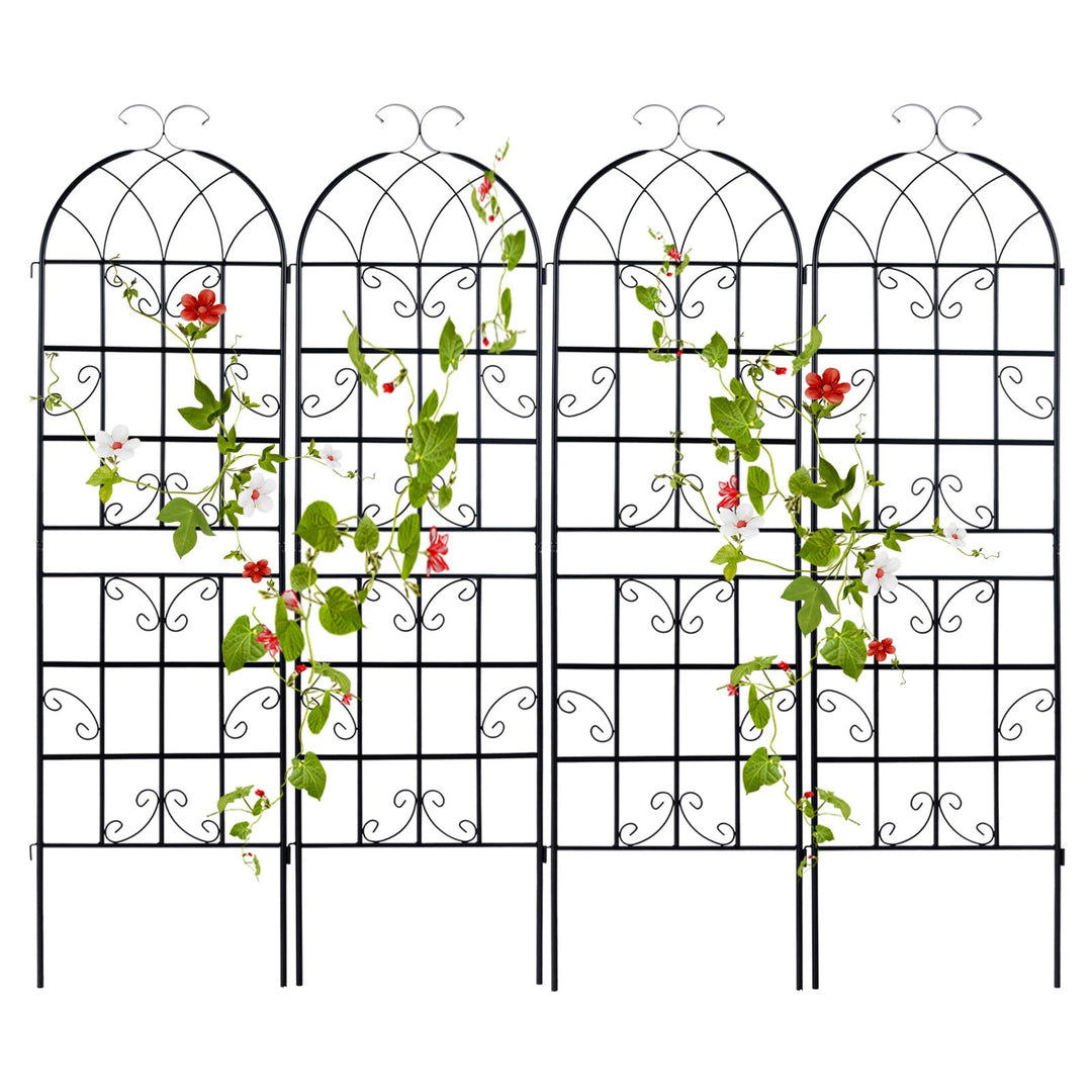 GOPLUS Rankgitter Metall 2er/4er Set, Sichtschutz Garten 180/220 cm hoch, Rosenspalier, Rosengitter,