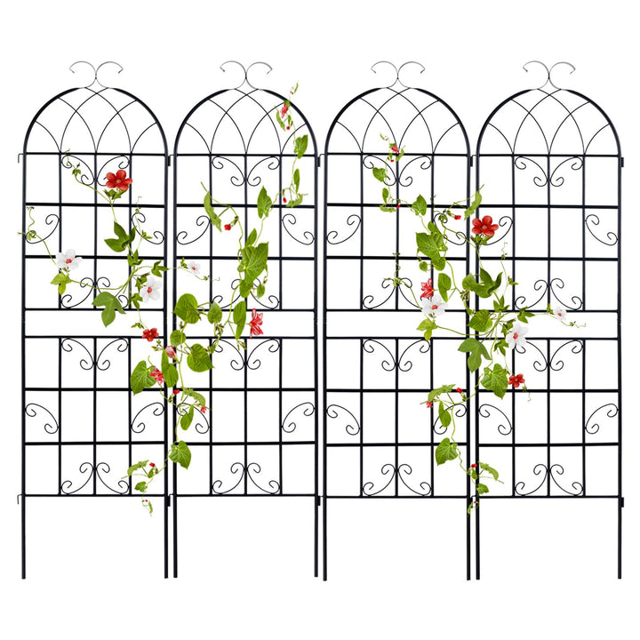 GOPLUS Rankgitter Metall 2er/4er Set, Sichtschutz Garten 180/220 cm hoch, Rosenspalier, Rosengitter,
